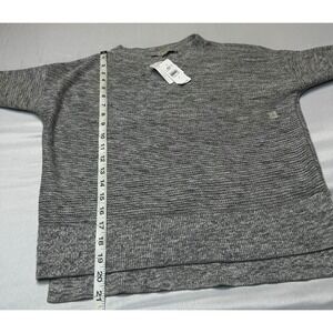 Ann Taylor LOFT Grey Marl Short Sleeve Knit Sweater Top Size S NWT